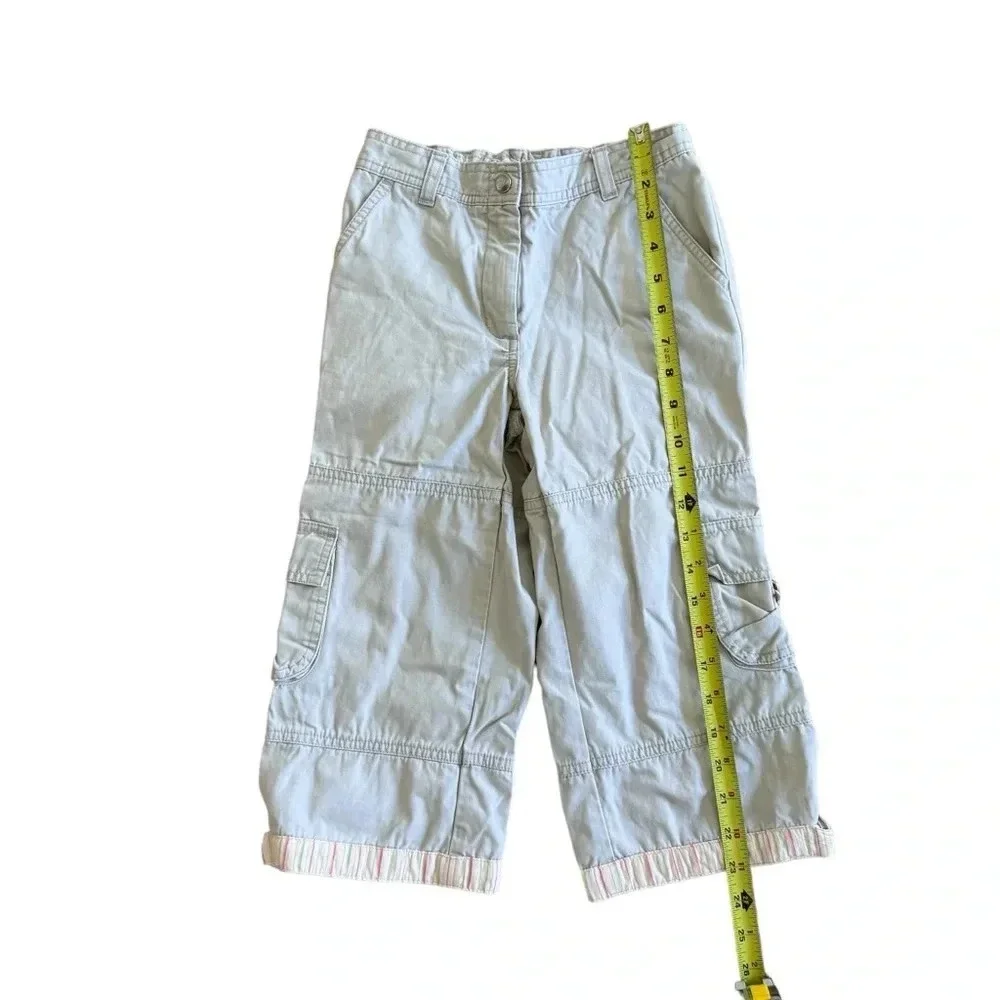 Y2K Gymboree Cargo Pants Beige Adjustable Waist Pockets Girls size 9
